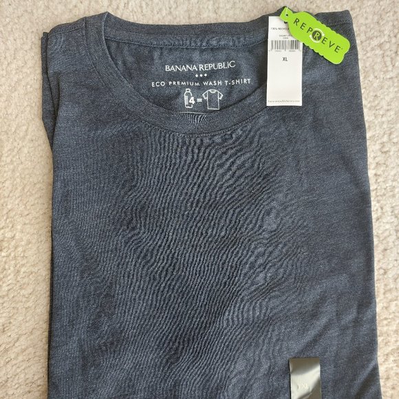 NEW Banana Republic Factory ECO Premium Wash T shirt Men's BLUE - Picture 1 of 3
